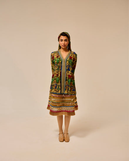 Royal Rajputana Shirt & Vintage Token Skirt Set
