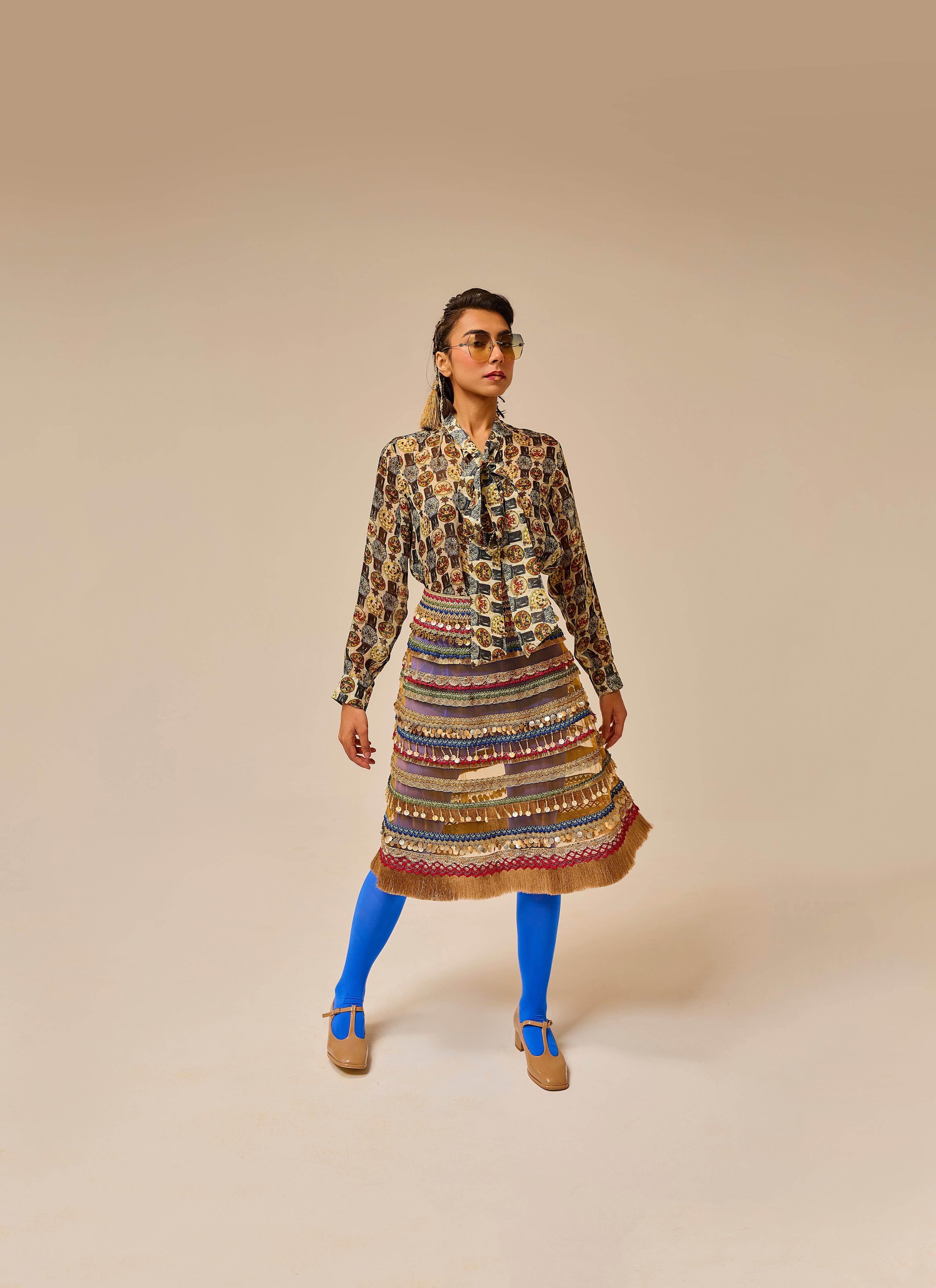 Vintage Token Shirt & Skirt Set